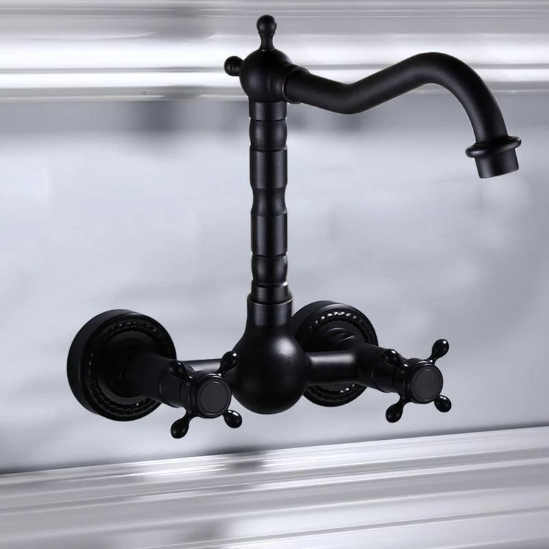 Traditional Wall Mounted Metal Tub Filler Low Arc Waterfall Bathroom Tap -Bathlova