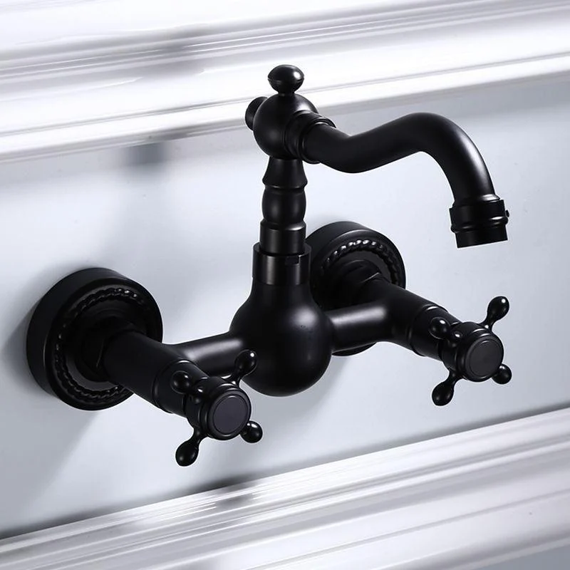 Traditional Wall Mounted Metal Tub Filler Low Arc Waterfall Bathroom Tap -Bathlova