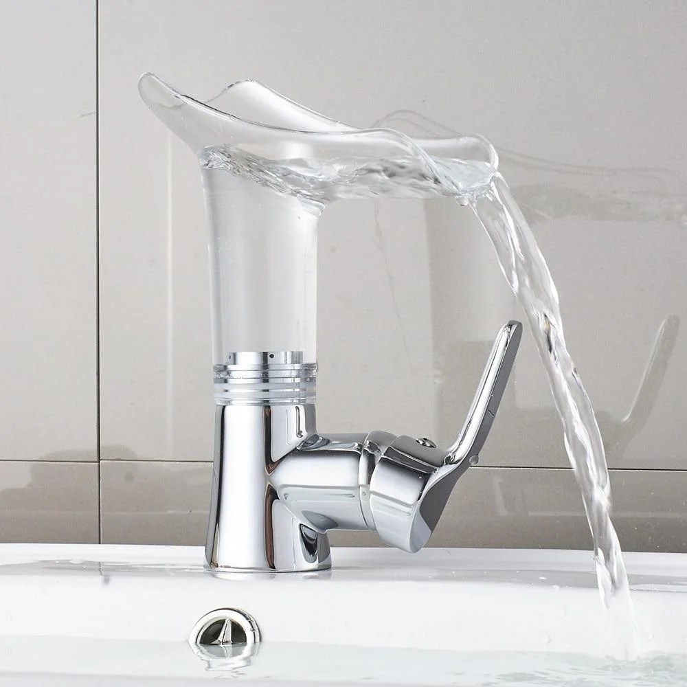 Transparent Deck Mounted Bathroom Basin Tap Mixer Tap -Bathlova