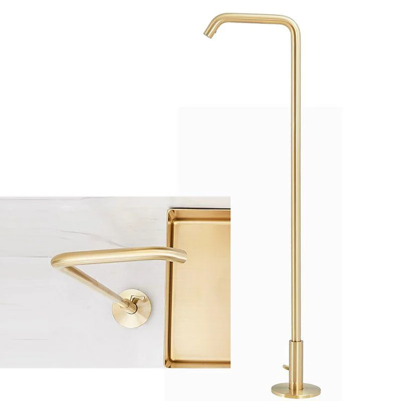 Tub Filler High Arc Handshower Lever Handle Copper Freestanding Tub Filler -Bathlova