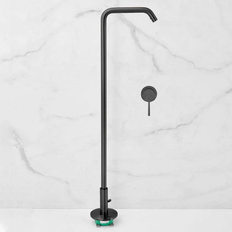 Tub Filler High Arc Handshower Lever Handle Copper Freestanding Tub Filler -Bathlova