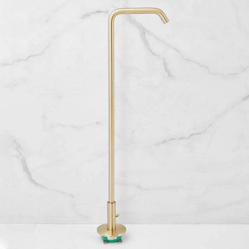 Tub Filler High Arc Handshower Lever Handle Copper Freestanding Tub Filler -Bathlova