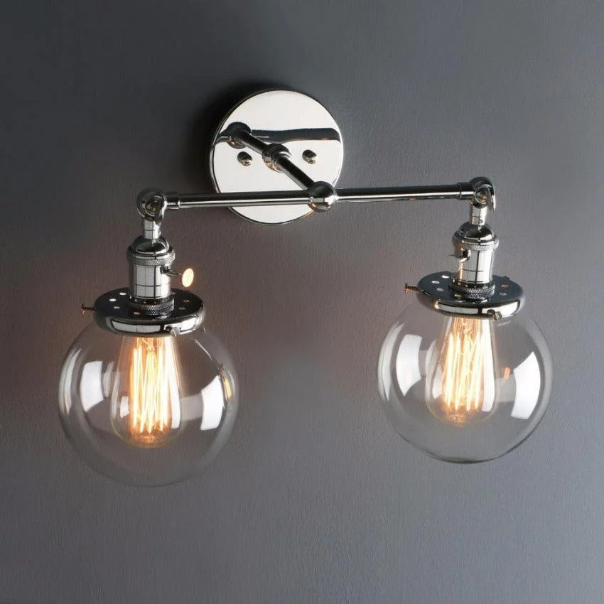 Two-Bulb Radley Glass Globe Wall Sconce -Bathlova