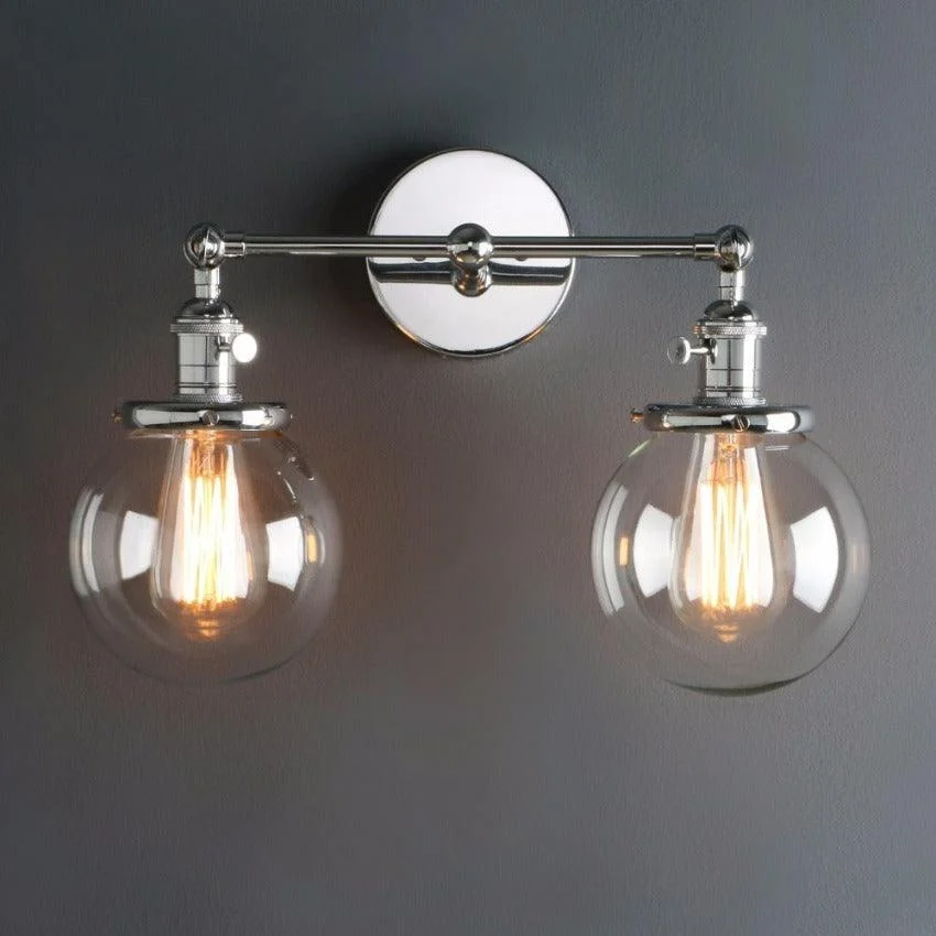 Two-Bulb Radley Glass Globe Wall Sconce -Bathlova