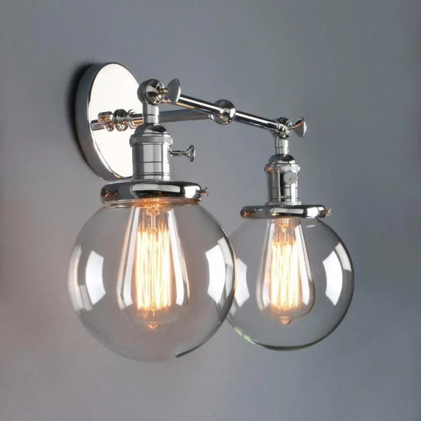 Two-Bulb Radley Glass Globe Wall Sconce -Bathlova