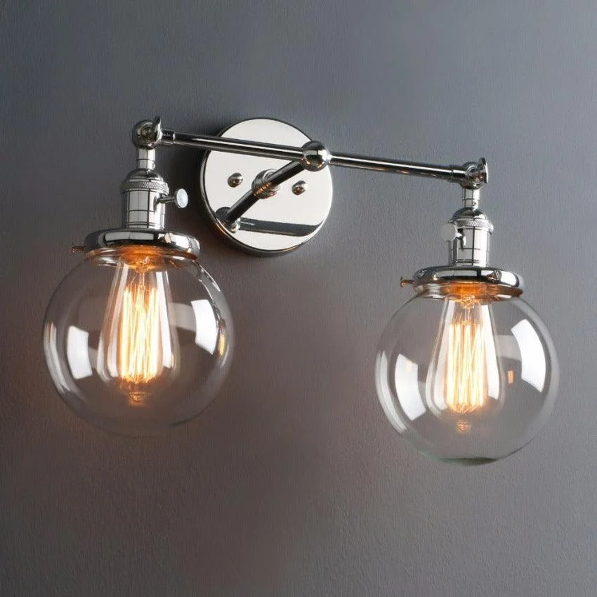 Two-Bulb Radley Glass Globe Wall Sconce -Bathlova