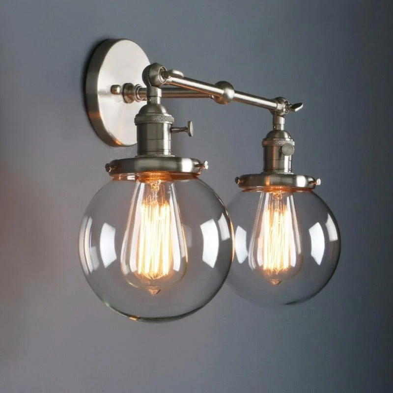 Two-Bulb Radley Glass Globe Wall Sconce -Bathlova