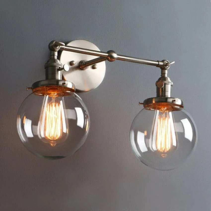 Two-Bulb Radley Glass Globe Wall Sconce -Bathlova