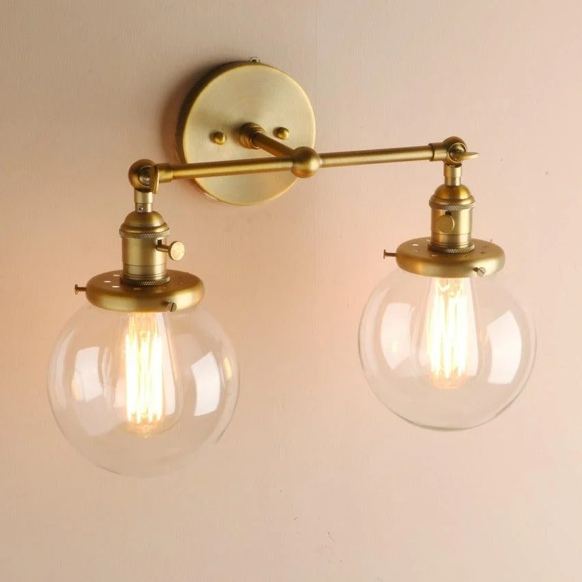 Two-Bulb Radley Glass Globe Wall Sconce -Bathlova