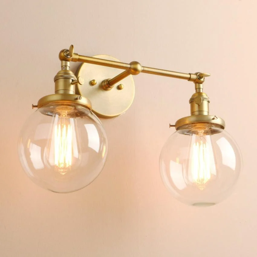 Two-Bulb Radley Glass Globe Wall Sconce -Bathlova