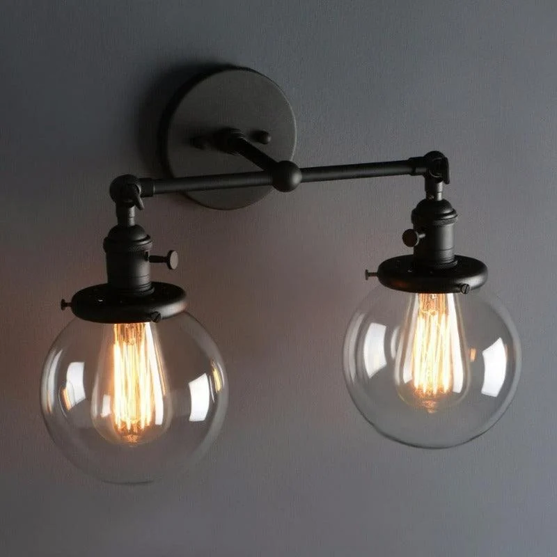 Two-Bulb Radley Glass Globe Wall Sconce -Bathlova