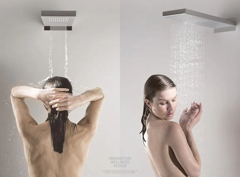 Two Functions Wall Mounted Chrome Stainless steel Rainfall Shower Head -Bathlova