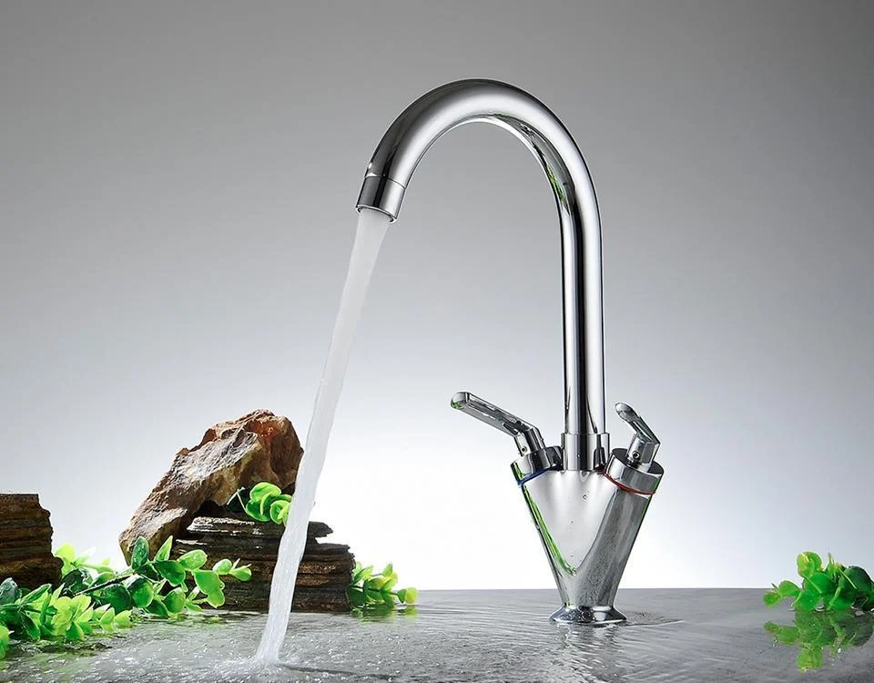 Two-handle Modern and Simple Design Kitchen Tap -Bathlova