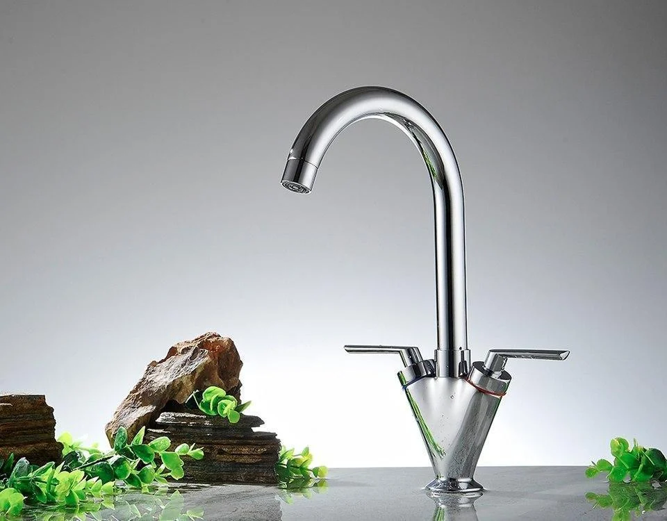 Two-handle Modern and Simple Design Kitchen Tap -Bathlova