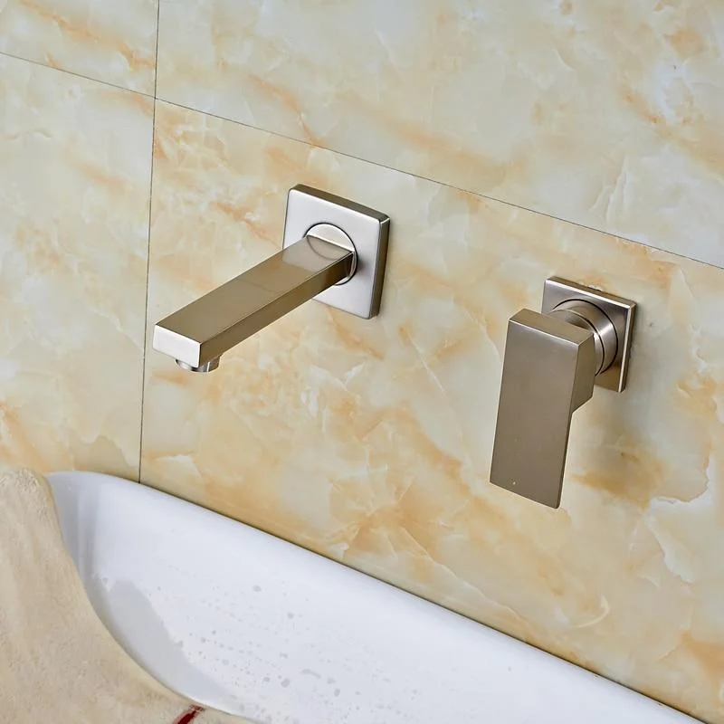 Two Holes Concealed Wall Mount Basin Tap -Bathlova