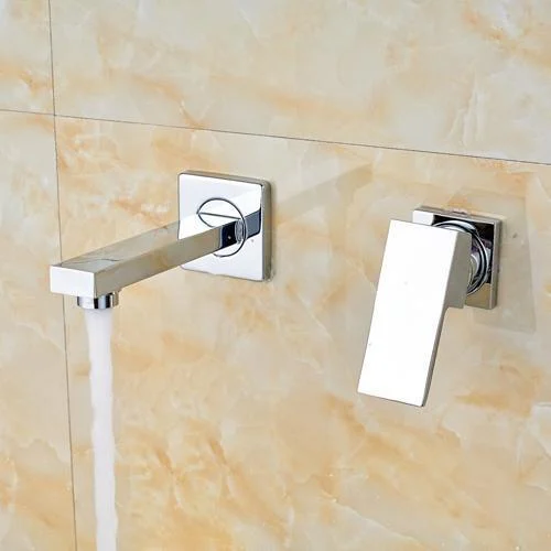 Two Holes Concealed Wall Mount Basin Tap -Bathlova