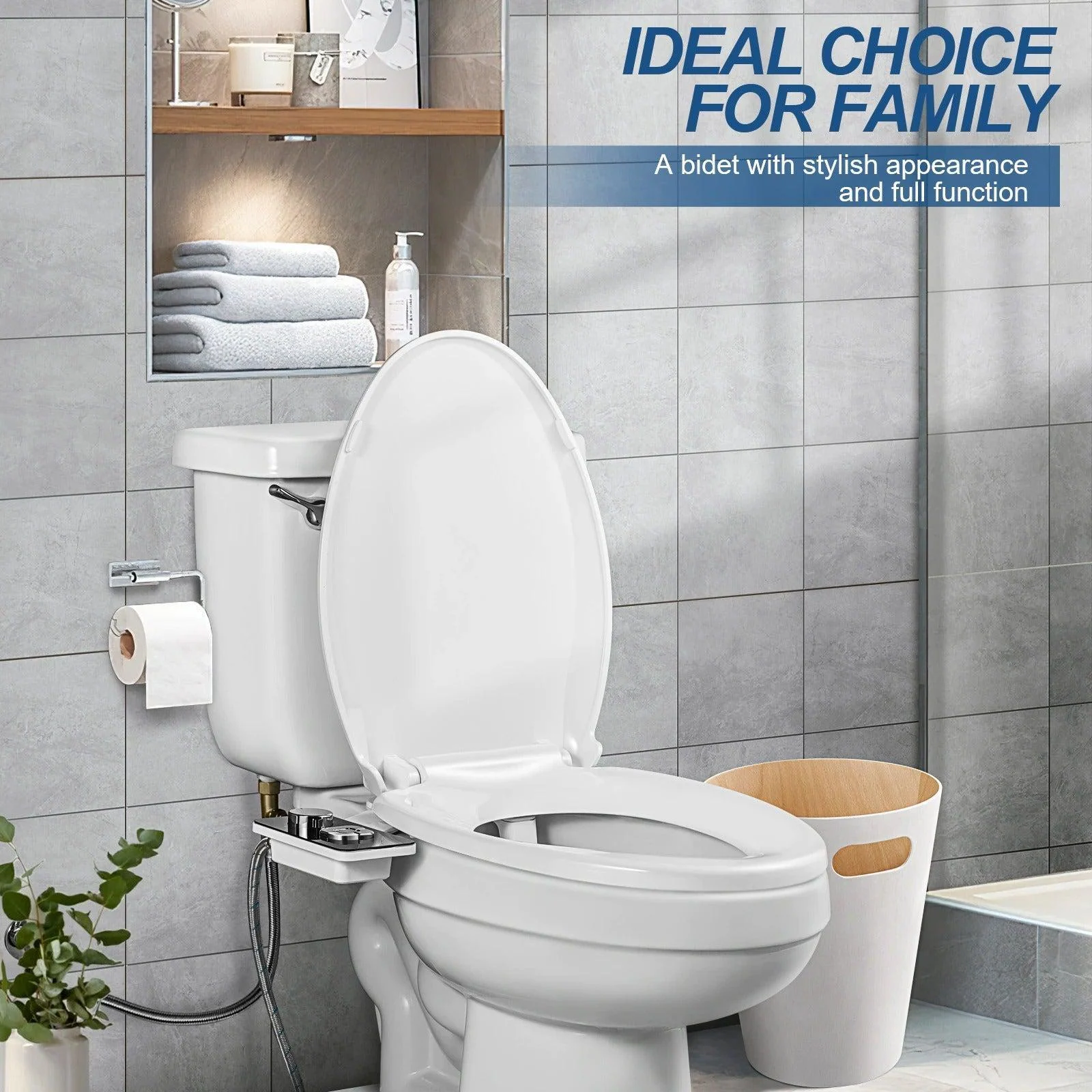 Ultra Thin Non Electric Self Cleaning Bidet Toilet Seat Attachment -Bathlova