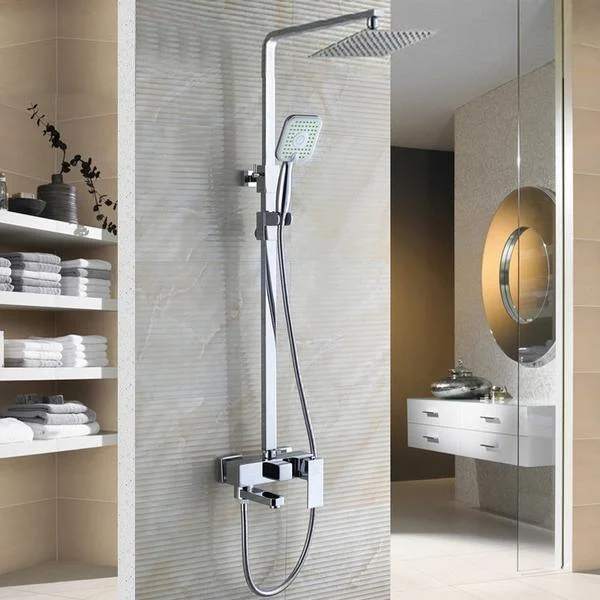 Ultrathin Showerhead and Handshower Swivel Bathroom Shower Set -Bathlova