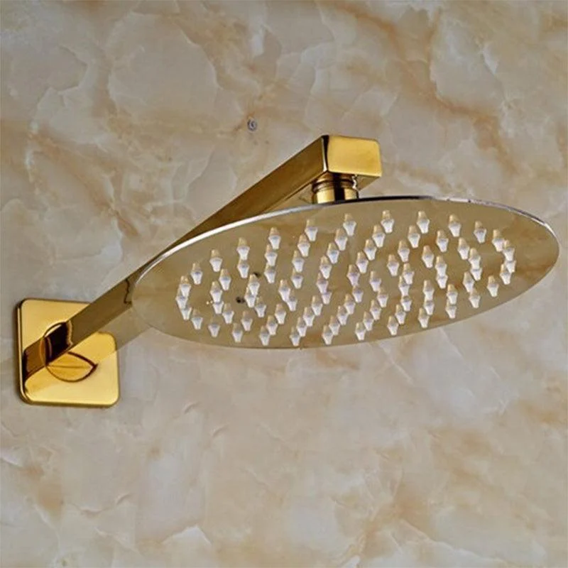 Ultrathin Stainless Steel Golden Colored Rainfall Type Shower Head with Wall Mount Shower Arm -Bathlova