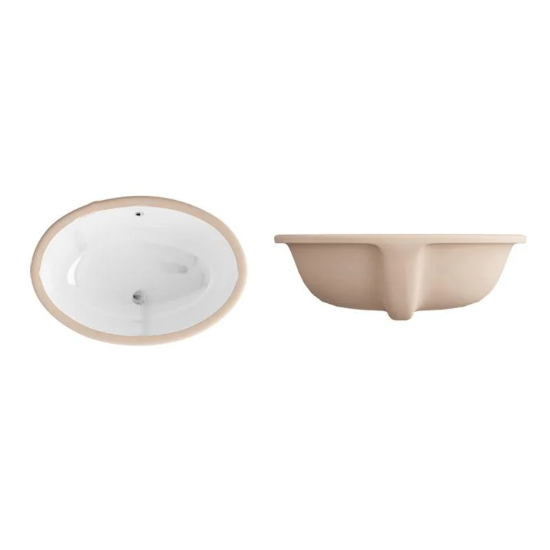 Undermount Bathroom Sink Modern Style Overflow Hole Design Ceramic Bathroom Sink -Bathlova