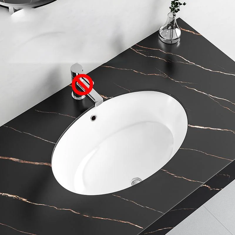 Undermount Bathroom Sink Modern Style Overflow Hole Design Ceramic Bathroom Sink -Bathlova