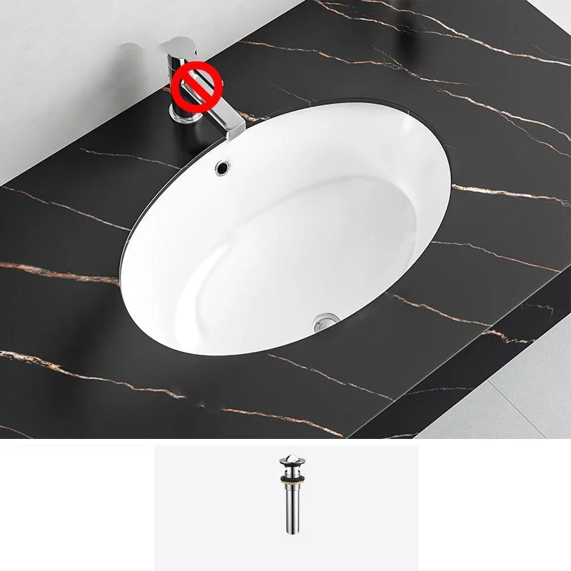 Undermount Bathroom Sink Modern Style Overflow Hole Design Ceramic Bathroom Sink -Bathlova