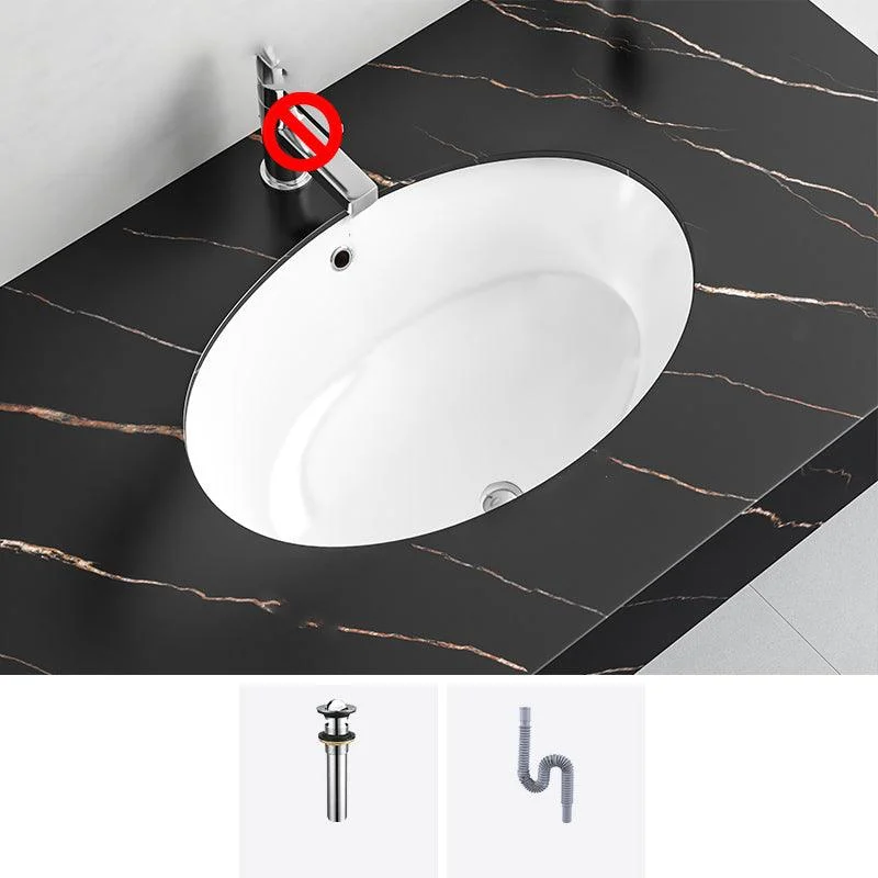 Undermount Bathroom Sink Modern Style Overflow Hole Design Ceramic Bathroom Sink -Bathlova