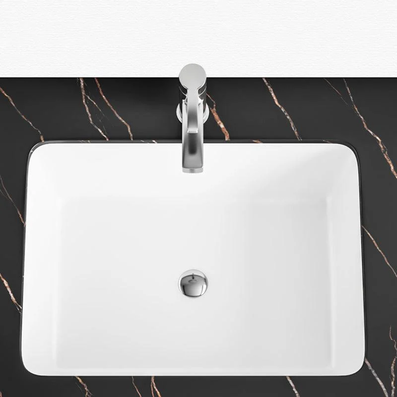 Undermount Bathroom Sink Modern Style Overflow Hole Design Ceramic Bathroom Sink -Bathlova