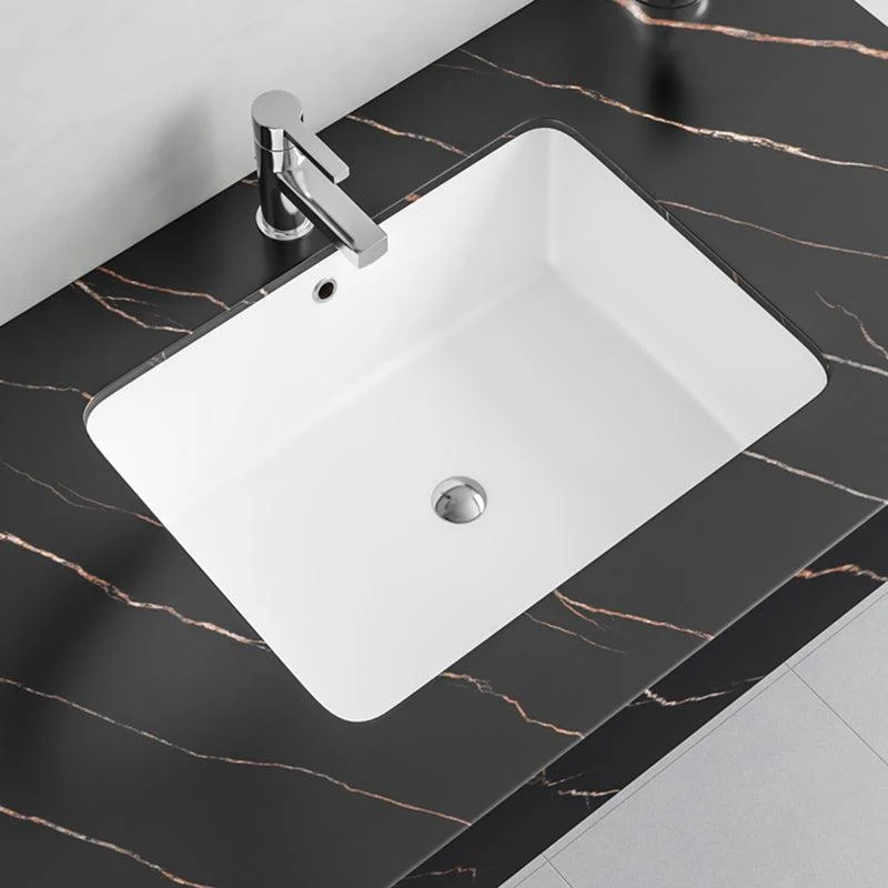 Undermount Bathroom Sink Modern Style Overflow Hole Design Ceramic Bathroom Sink -Bathlova