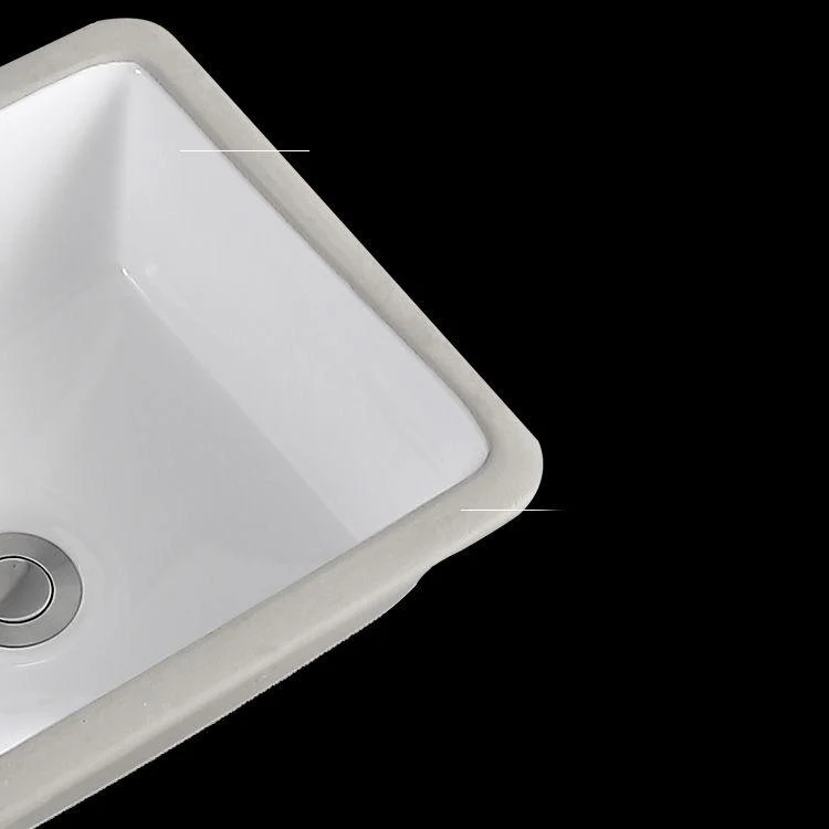 Undermount Bathroom Sink Square Overflow Drain Assemble Sink with Tap -Bathlova