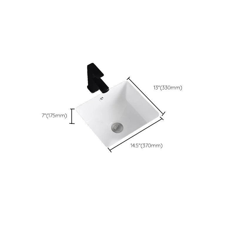 Undermount Bathroom Sink Square Overflow Drain Assemble Sink with Tap -Bathlova