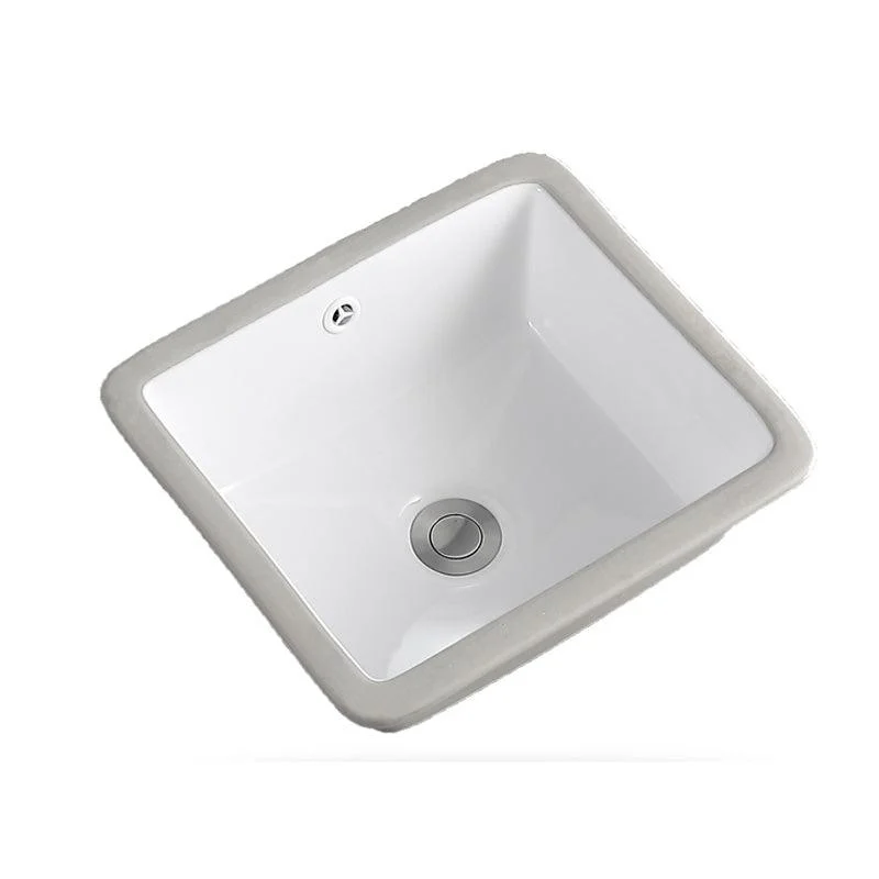 Undermount Bathroom Sink Square Overflow Drain Assemble Sink with Tap -Bathlova