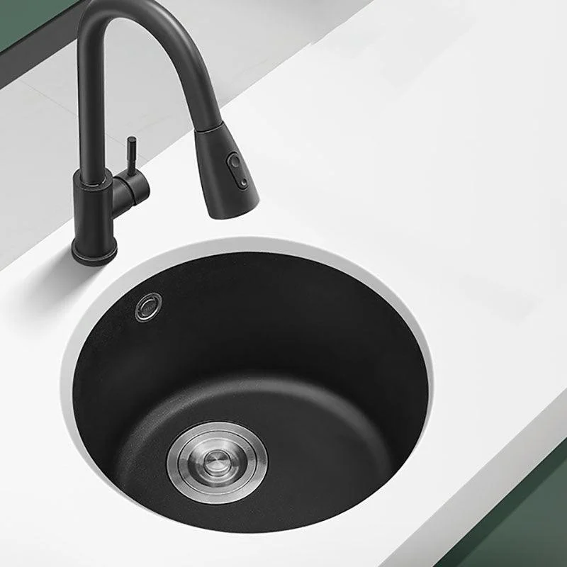 Undermount Kitchen Bar Sink Quartz Round Shape Kitchen Bar Sink -Bathlova