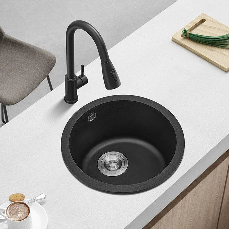 Undermount Kitchen Bar Sink Quartz Round Shape Kitchen Bar Sink -Bathlova