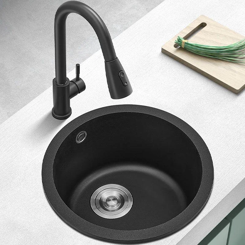 Undermount Kitchen Bar Sink Quartz Round Shape Kitchen Bar Sink -Bathlova