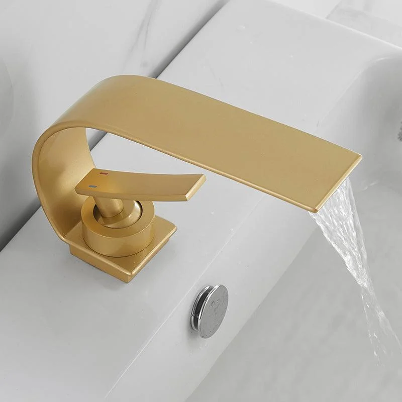 Unique Bathroom Tap Waterfall Spout Brass Washroom Tap -Bathlova