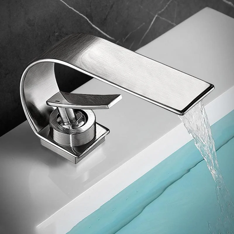 Unique Bathroom Tap Waterfall Spout Brass Washroom Tap -Bathlova