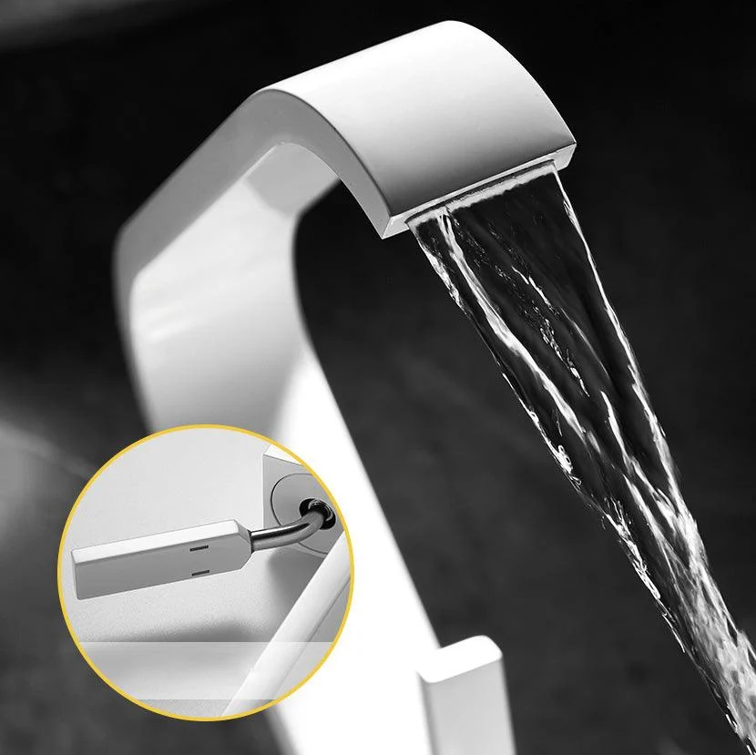 Unique Sink Tap Bathroom Brass Solid Color Waterfall Spout Tap -Bathlova