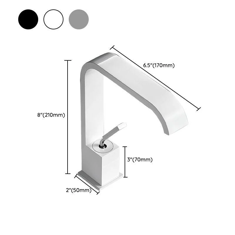 Unique Sink Tap Bathroom Brass Solid Color Waterfall Spout Tap -Bathlova