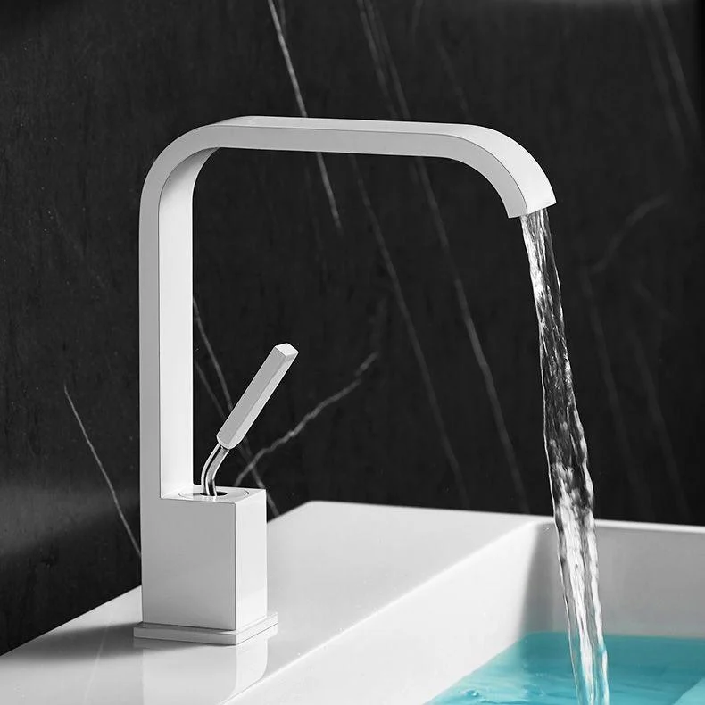 Unique Sink Tap Bathroom Brass Solid Color Waterfall Spout Tap -Bathlova