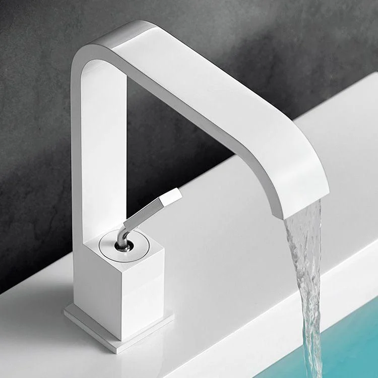 Unique Sink Tap Bathroom Brass Solid Color Waterfall Spout Tap -Bathlova