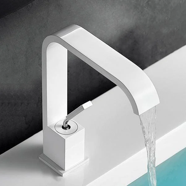 Unique Sink Tap Bathroom Brass Solid Color Waterfall Spout Tap -Bathlova