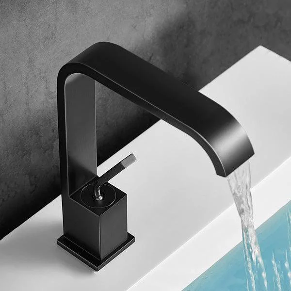 Unique Sink Tap Bathroom Brass Solid Color Waterfall Spout Tap -Bathlova