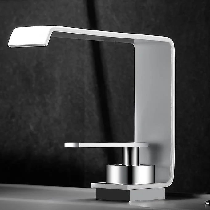 Unique Sink Tap Bathroom Brass Solid Color Waterfall Spout Tap -Bathlova