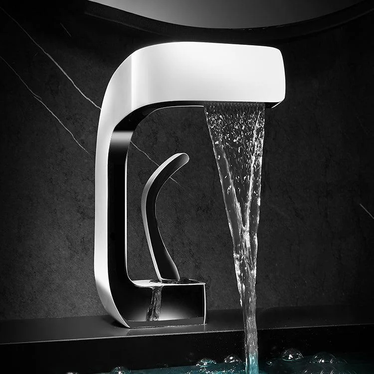 Unique Tap Bathroom Waterfall Spout Lever Handle Single Hole Tap -Bathlova