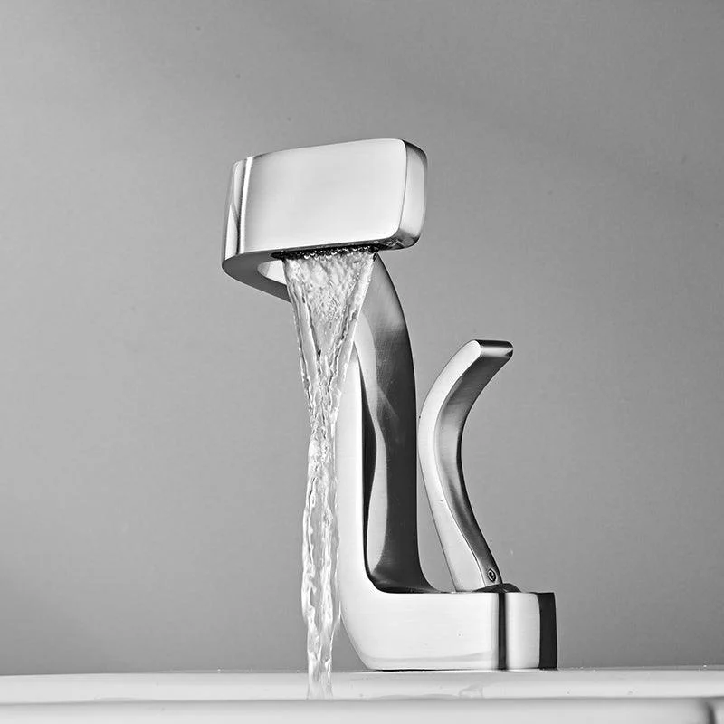 Unique Tap Bathroom Waterfall Spout Lever Handle Single Hole Tap -Bathlova