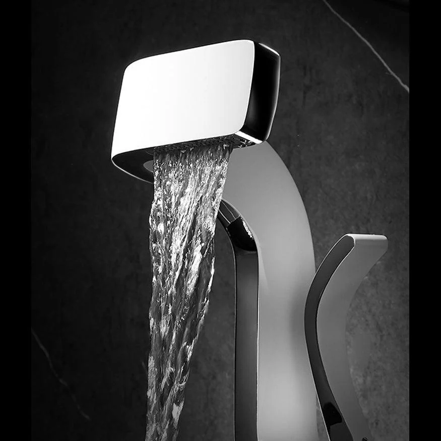 Unique Tap Bathroom Waterfall Spout Lever Handle Single Hole Tap -Bathlova