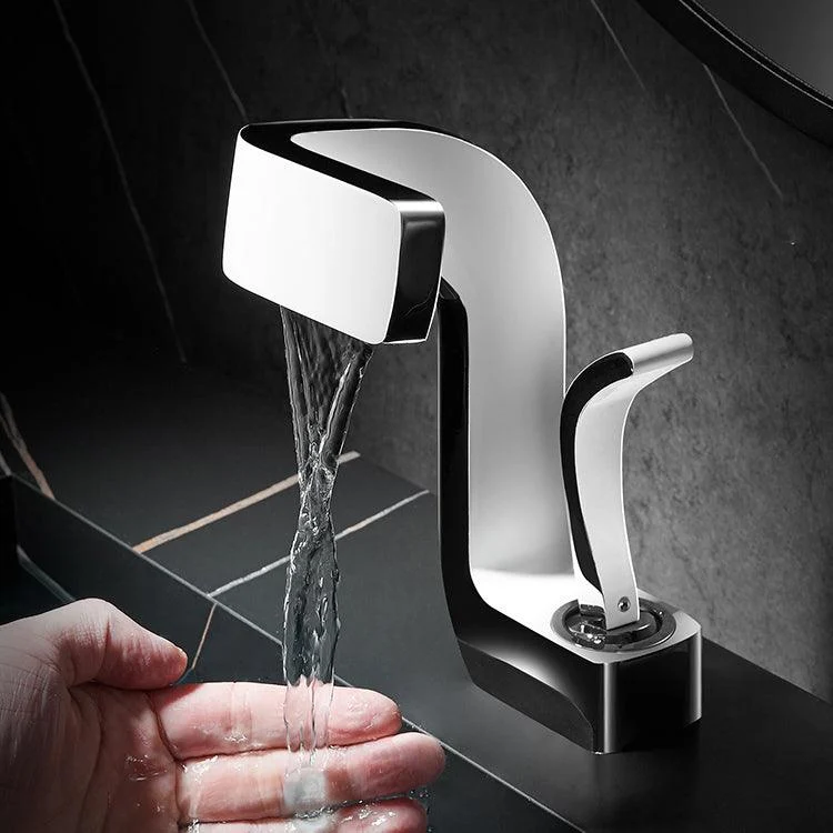 Unique Tap Bathroom Waterfall Spout Lever Handle Single Hole Tap -Bathlova