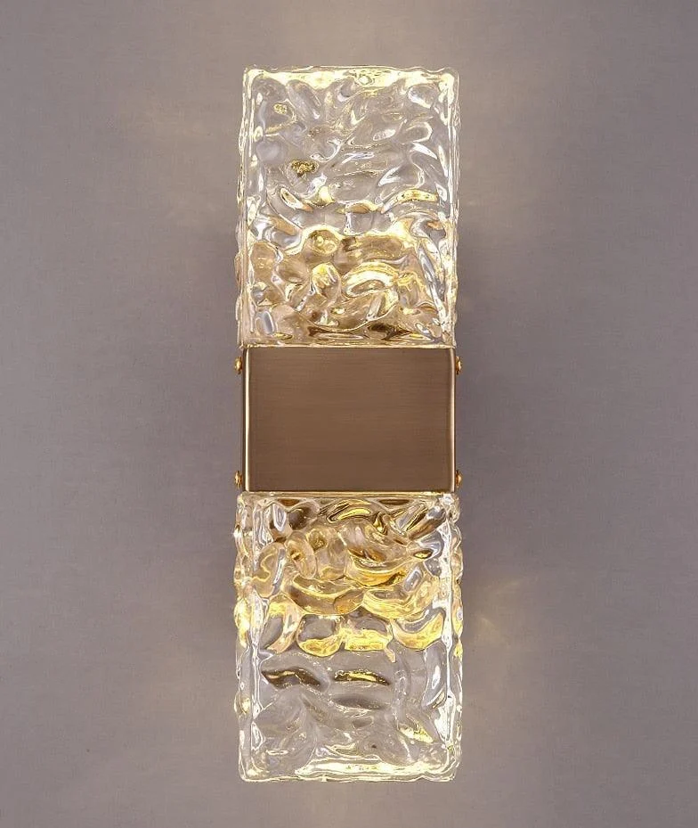 Vena - Textured Glass Crystal Wall Sconce -Bathlova