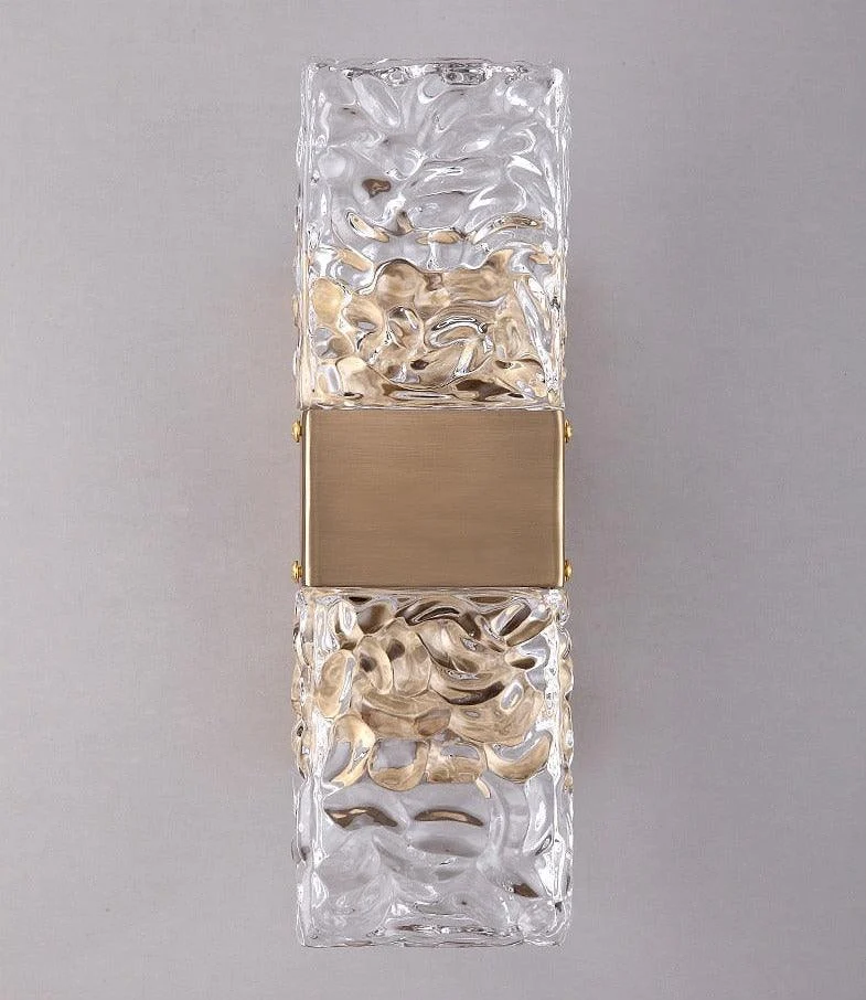 Vena - Textured Glass Crystal Wall Sconce -Bathlova